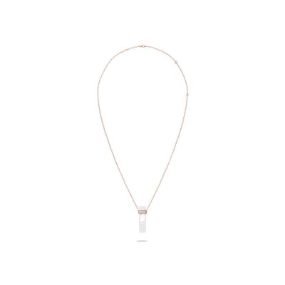 Sautoir Heavenly Meteor in rose gold, diamonds and mother-of-pearl, XL