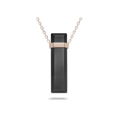 Necklace Heavenly Meteor in rose gold and hematite, XL