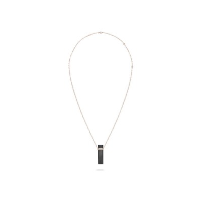 Necklace Heavenly Meteor in rose gold and hematite, XL