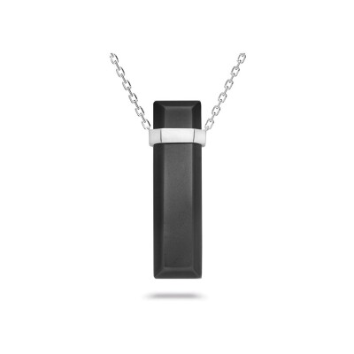 Necklace Heavenly Meteor in platinum and hematite, XL