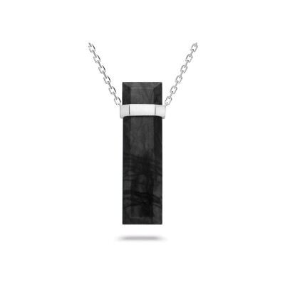 Necklace Heavenly Meteor in platinum and Picasso marble, XL