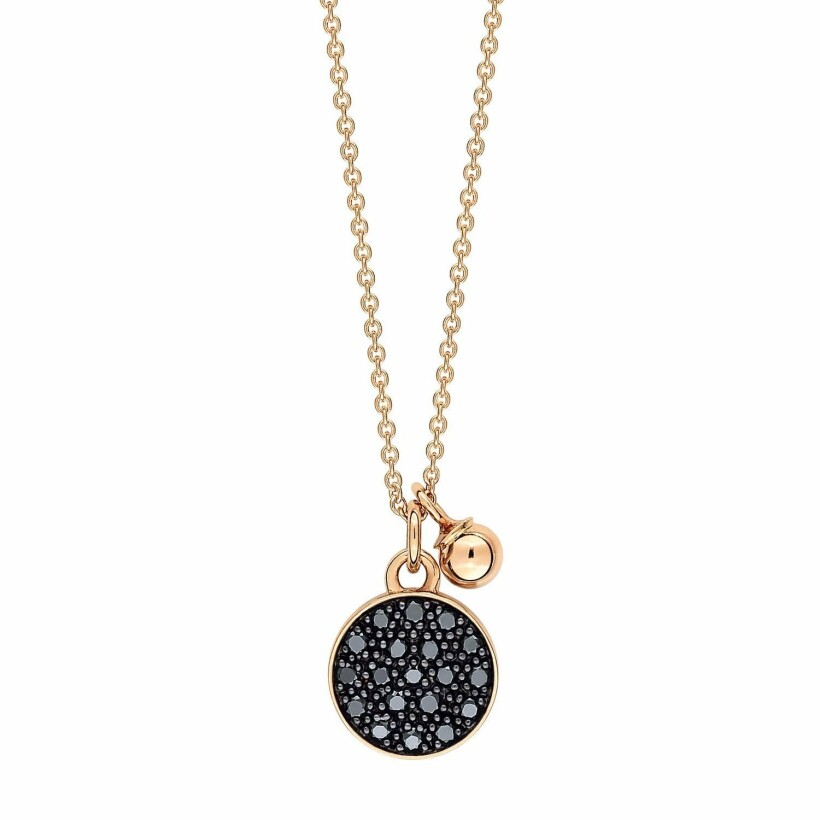 GINETTE NY MINI EVER necklace, rose gold and black diamond