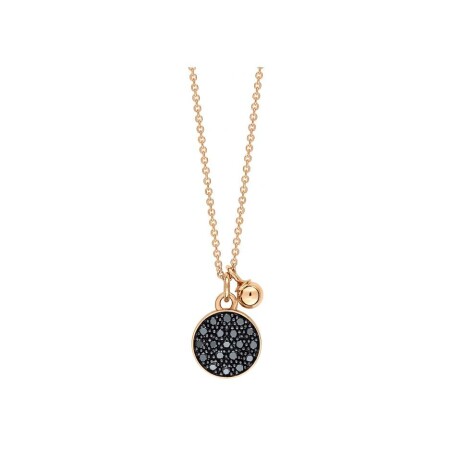 GINETTE NY MINI EVER necklace, rose gold and black diamond