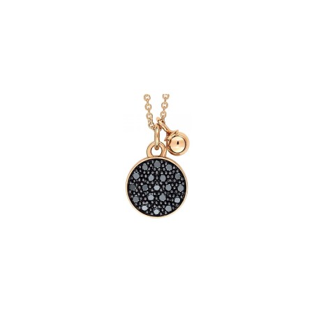 Collier Ginette NY MINI EVER en or rose et diamant noir