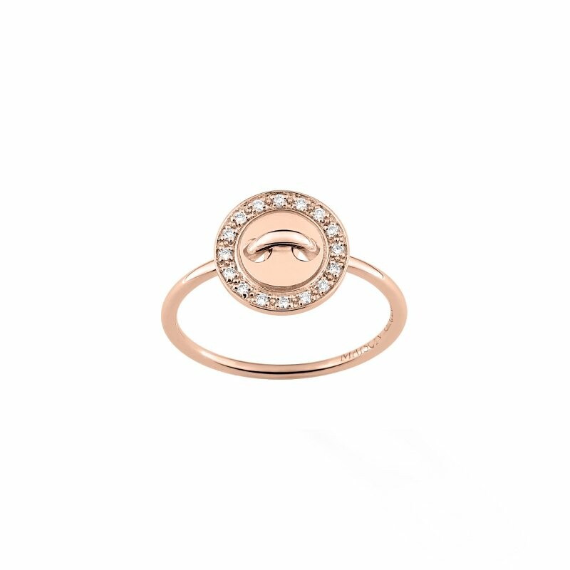 Bague en or rose et diamants