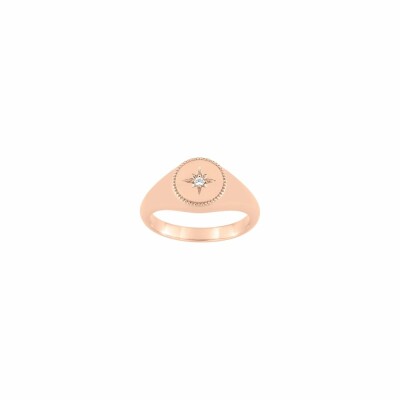 Bague en or rose et diamant