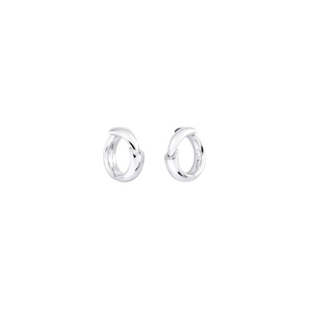 Boucles d'oreilles Vhernier Calla The One en or blanc et diamants