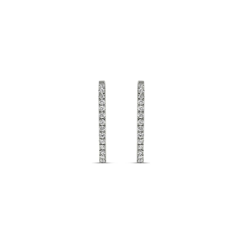 Boucles d'oreilles créoles Vaneste en or blanc et diamants