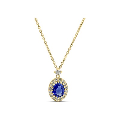 Pendentif Vaneste en or jaune, saphir et diamants