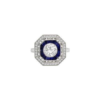 Bague Vaneste en or blanc, diamants et saphirs