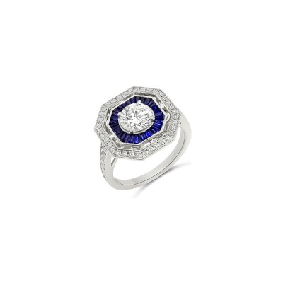 Bague Vaneste en or blanc, diamants et saphirs