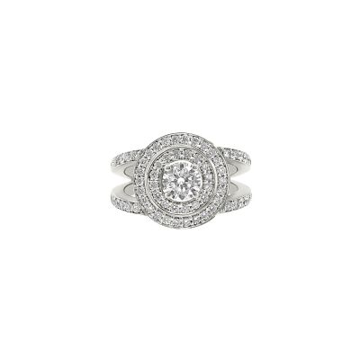 Bague Vaneste Bouton de Maharadja en or blanc et diamants