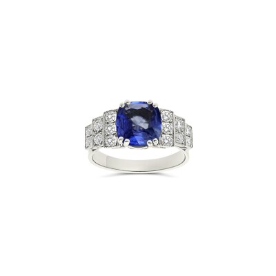 Bague Vaneste en or blanc, diamants et saphirs