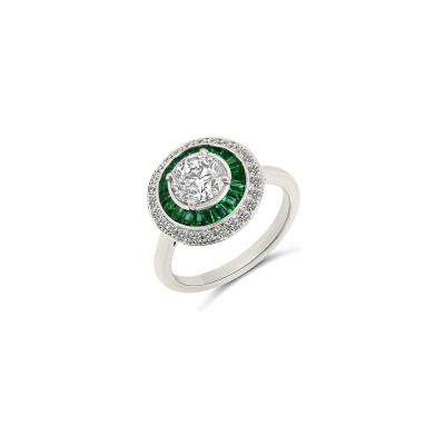 Bague Vaneste en or blanc, diamants et émeraude