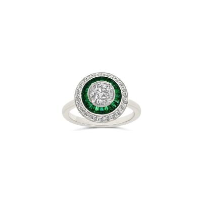 Bague Vaneste en or blanc, diamants et émeraude