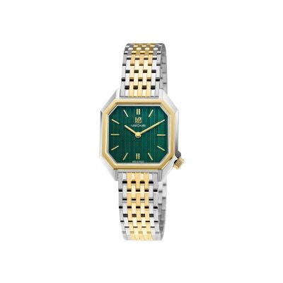 Montre March LA.B Milady Mansart Electrique - Chevrons Emerald - Acier poli-brossé 9 maillons bicolore