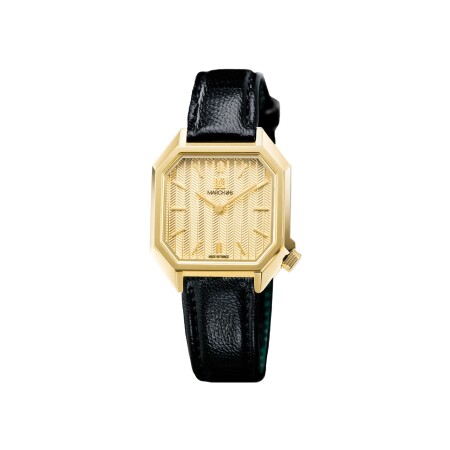 March LA.B Milady Mansart Electric 28 mm watch - Chevrons Or - black goat