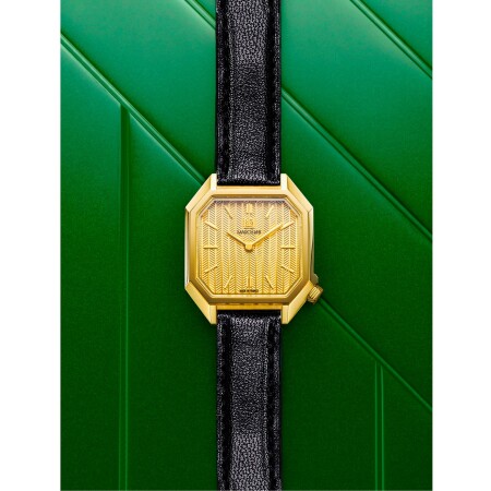 March LA.B Milady Mansart Electric 28 mm watch - Chevrons Or - black goat