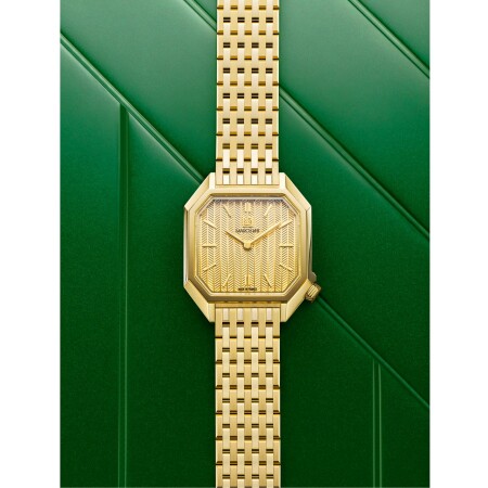 March LA.B Milady Mansart Electric 28 mm watch - Chevrons Or - Brushed Polished Steel 9 Gold Links