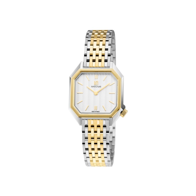 March LA.B Milady Mansart Electric 28 mm watch - Metallic - Brushed Polished Steel 9 Links Two-colour