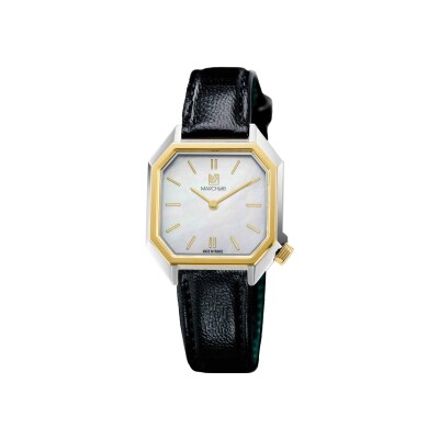 Montre March LA.B Milady Mansart Electrique - Mother of pearl  - Chevreau Noir