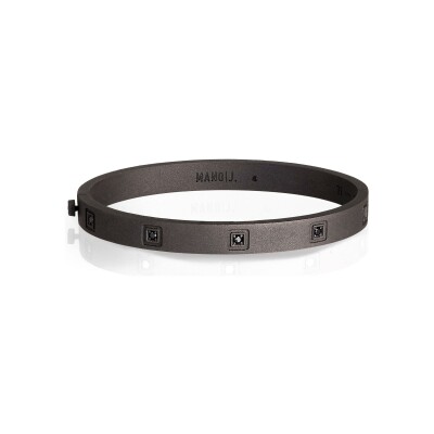 Bracelet Mano J en titane et diamants noirs
