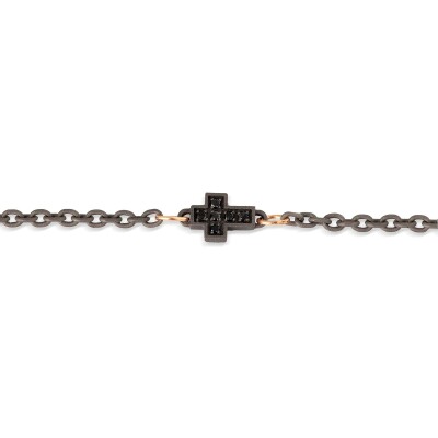 Bracelet Mano J en titane, or rouge et diamants noirs