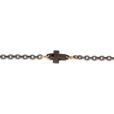 Bracelet Mano J en titane, or rouge et diamants noirs