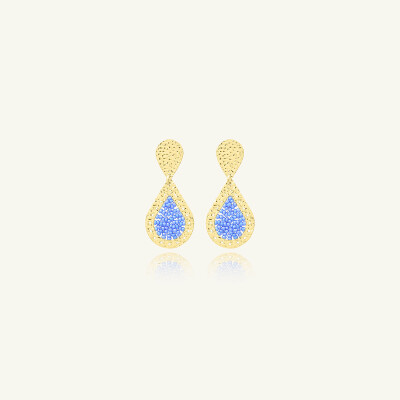 Boucles d'oreilles Sàntibé Bijoux Mini Baker en laiton, métal doré et perles lilas
