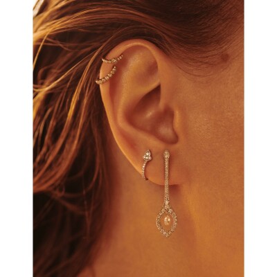 Boucles d'oreilles Stone Paris Charmante en or rose et diamant