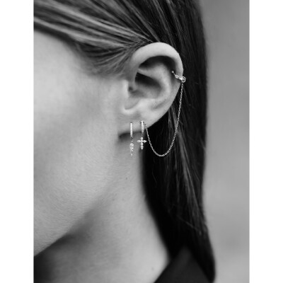Boucles d'oreilles Stone Paris Fleurs Du Mal en or rose et diamants