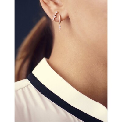 Boucles d'oreilles Stone Paris Fleurs Du Mal en or rose et diamants
