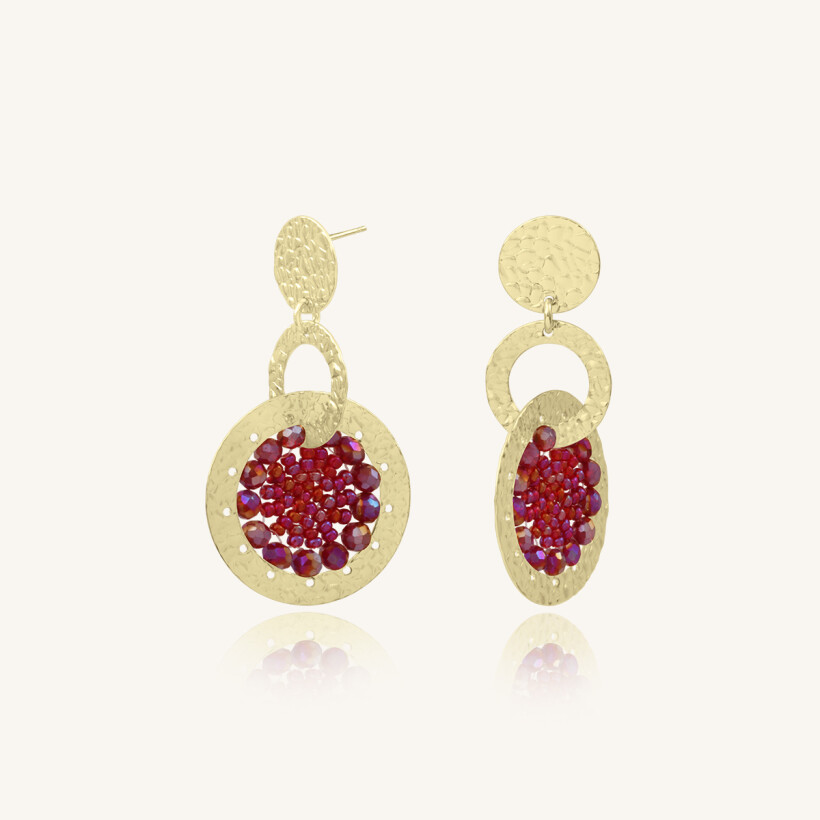 Boucles d'oreilles Sàntibé Bijoux Mini Isabella dorées à l'or fin et perles