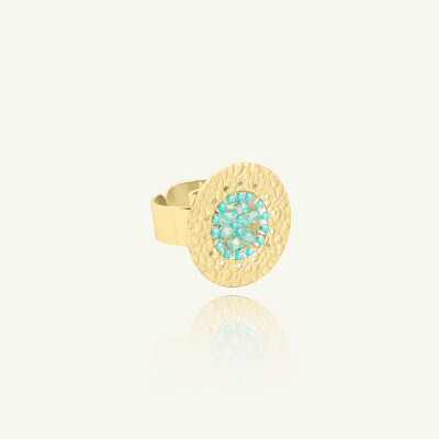 Bague Sàntibé Bijoux Patagona Mini en laiton, métal doré et perles crystalline