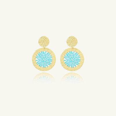 Boucles d'oreilles Sàntibé Bijoux Mini Patagona en laiton, métal doré et perles crystalline