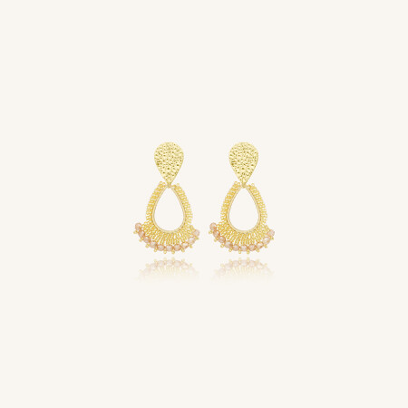 Boucles d'oreilles Sàntibé Bijoux Mini Rio dorées à l'or fin et perles