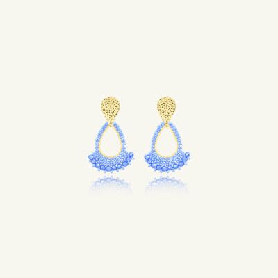 Boucles d'oreilles Sàntibé Bijoux Mini Rio en laiton, métal doré et perles lilas