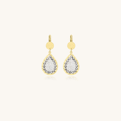 Boucles d'oreilles Sàntibé Bijoux Ysé en laiton, métal doré et perles argent