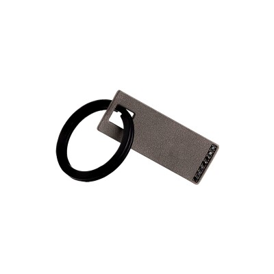Porte-clés Mano J en titane et diamants noirs