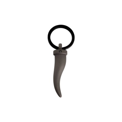 Porte-clés charms Mano J en titane et diamant noir