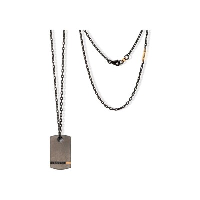 Collier Mano J en titane, or rouge et diamants noirs