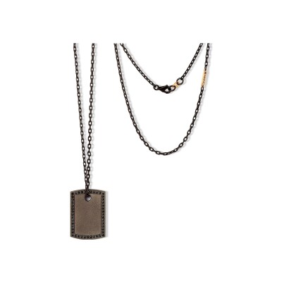 Collier Mano J en titane, or rouge et diamants noirs