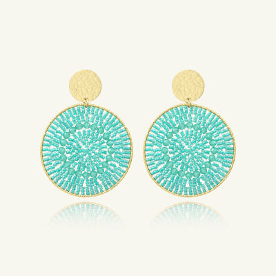 Boucles d'oreilles Sàntibé Bijoux Mistral en laiton, métal doré et perles crystalline