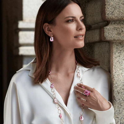 Kit of 11 Mattioli Puzzle Mother of pearl earrings in rose gold, mother-of-pearl and diamonds