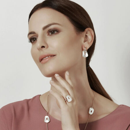 Kit of 11 Mother of pearl and rose gold Mattioli Puzzle earrings