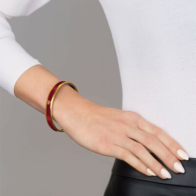 Bracelet cerclé FREYWILLE Mademoiselle plaqué or jaune et émail ruby wine