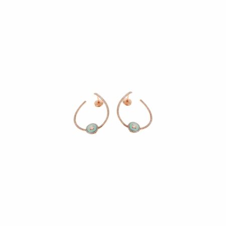 Selim Mouzannar Mina creole earrings, rose gold, mint green enamel and diamonds