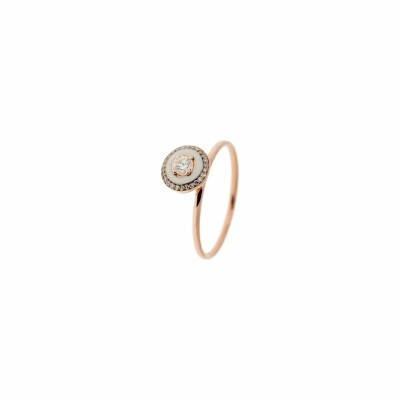 Selim Mouzannar Mina ring, rose gold, ivory enamel, diamonds