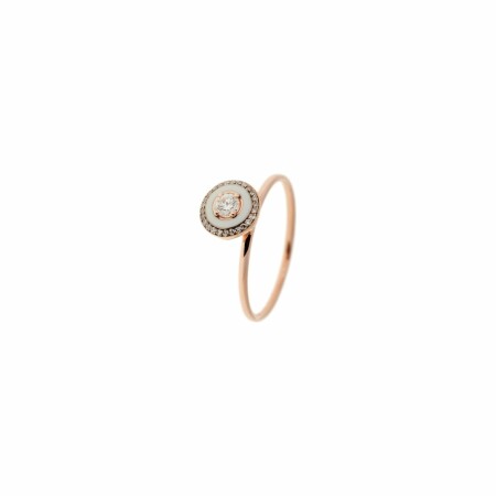 Selim Mouzannar Mina ring, rose gold, ivory enamel, diamonds