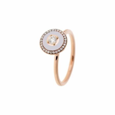 Selim Mouzannar Mina ring, rose gold, lilac enamel and diamonds